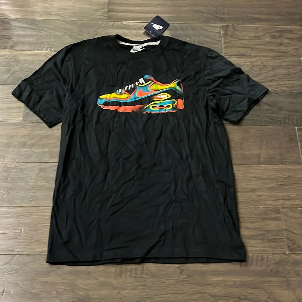 Nike Air Max 90 shoe T Shirt crew black new 2013 Mens Size Medium